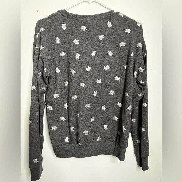 Cat Face Head Sweater / silver and gray Modern Lux Brand Size XS - Picture 6 of 6